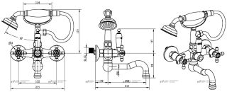 Смеситель для ванны Boheme Flora золото 293-FL